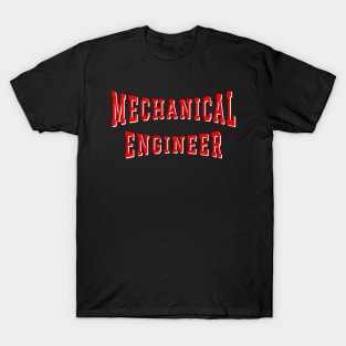 Mechanical Engineer in Red Color Text T-Shirt